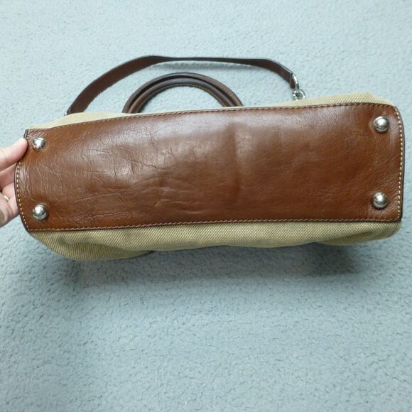 Michael Kors Hamilton Canvas Handbag Tote Purse Leather Handles Strap Lock - Picture 3 of 12